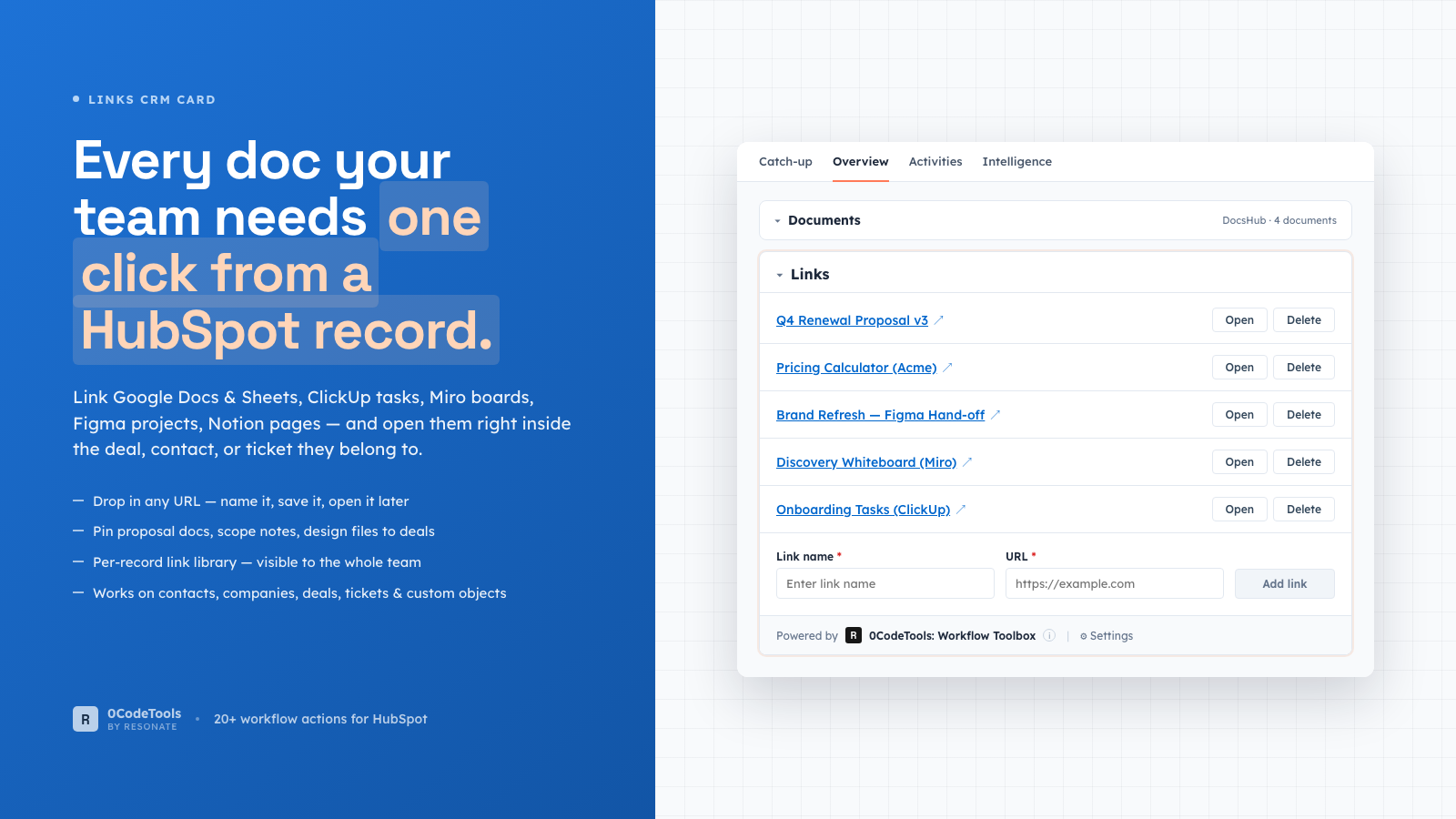Links UI Card