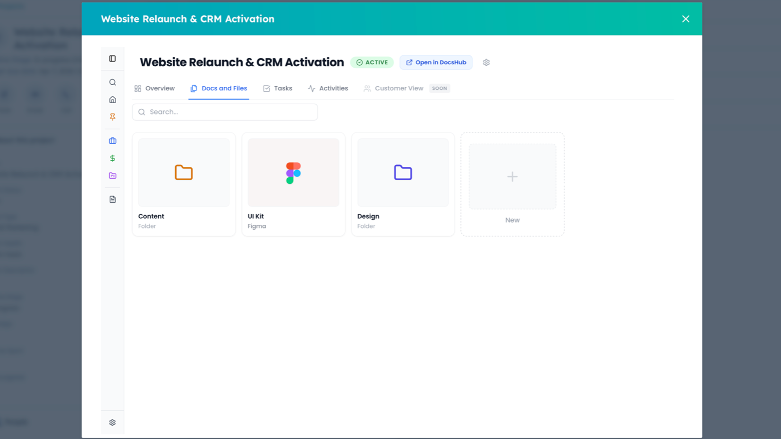 project and deal workspaces